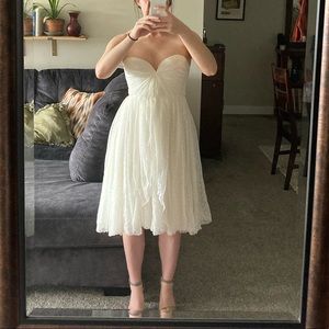 Sarah Seven Wedding Swiss Dot Reception Dress